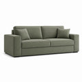 Canapé droit 3 places vert olive en polyester 200 x 90 x 85 cm
