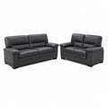 Ensemble canapés 3 places et 2 places noir en similicuir PU 191 x 86 x 89 cm et 147 x 86 x 89 cm