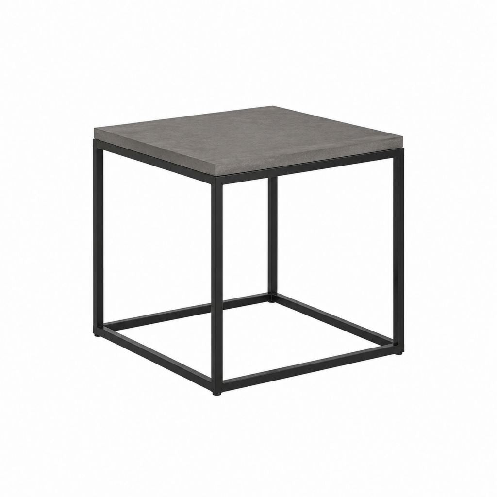 Table basse carrée gris anthracite en céramique et acier 55 x 55 x 45 cm