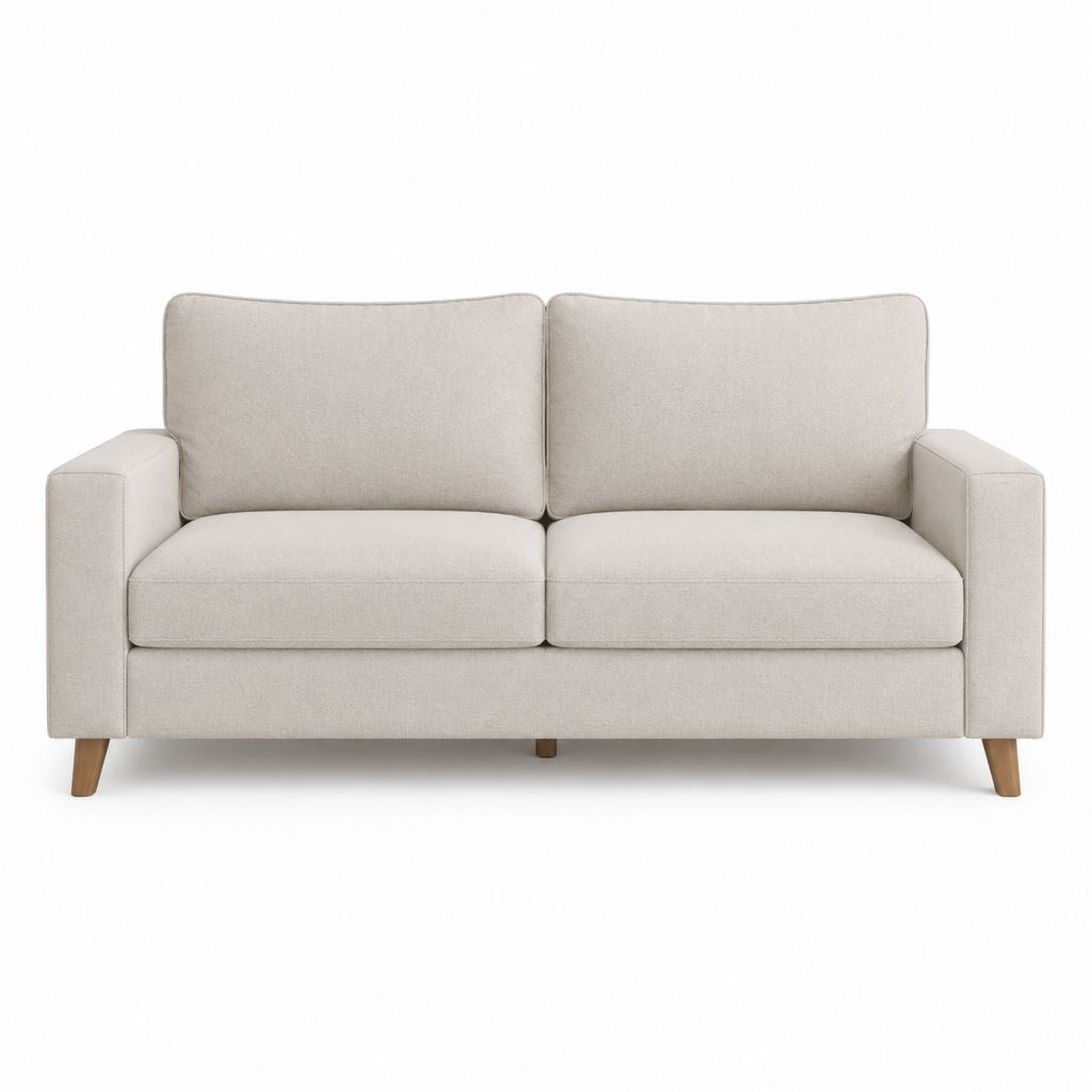 Canapé 2 places droit beige en polyester 160 x 85 x 85 cm