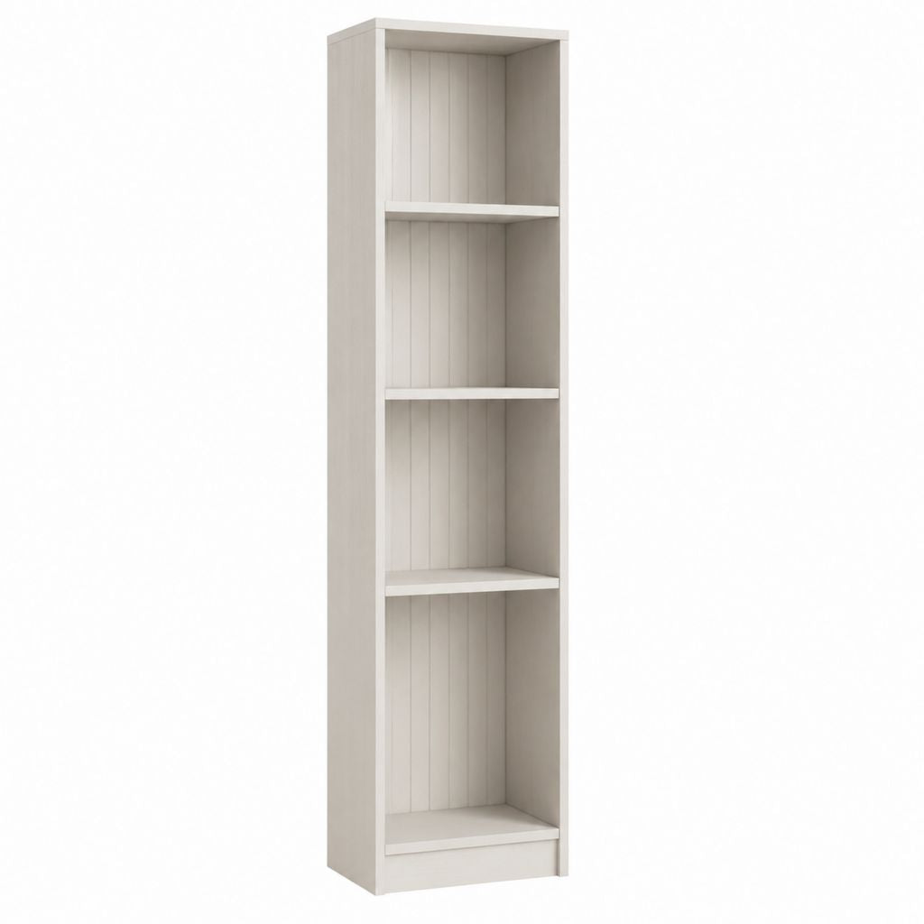 Bibliothèque colonne blanche en panneau de particules mélaminé rectangulaire 30 x 30 x 180 cm