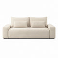 Canapé 2 places beige en polyester bouclé 200 x 95 x 82 cm