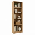 Bibliothèque étagère de rangement effet chêne en panneaux de particules 60 x 30 x 180 cm